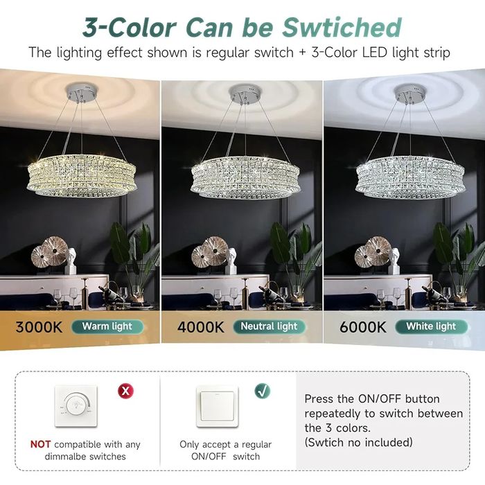 Kryształowy Żyrandol glamur 60cm