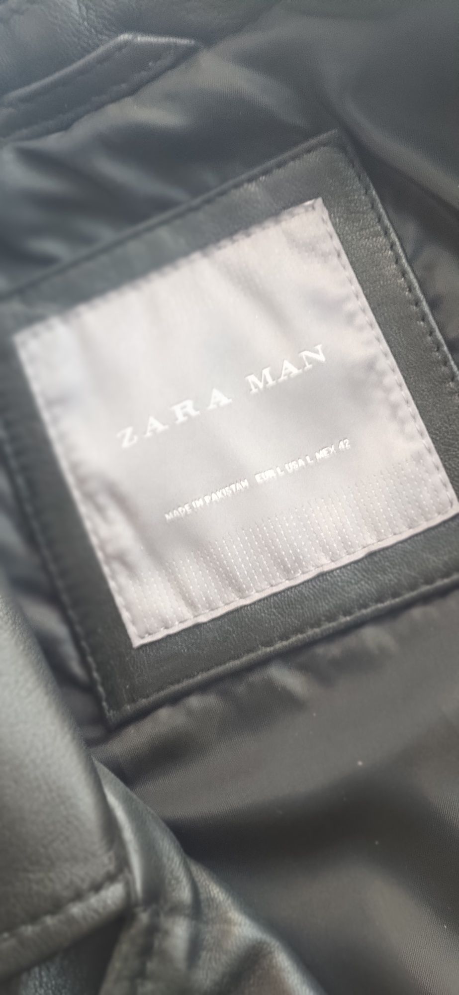 Casaco em pele Zara leather jacket L estilo motard homem