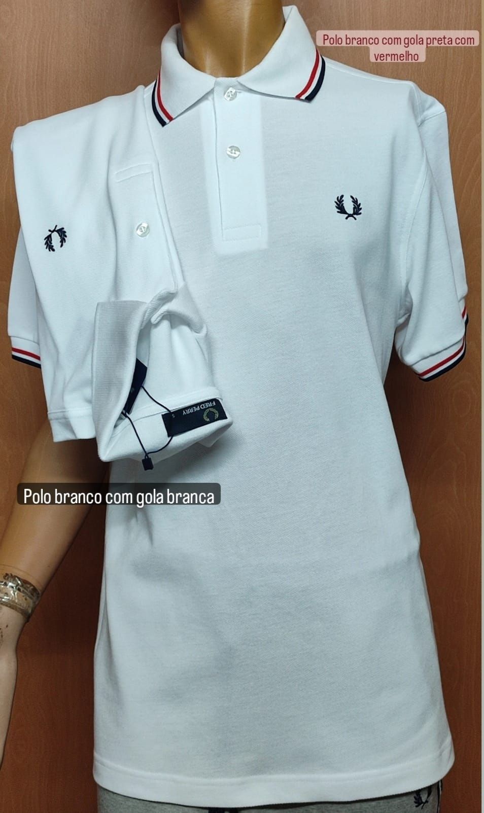 Pólo Fred Perry gola vermelha