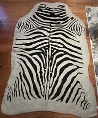 Tapete zebra de pelo