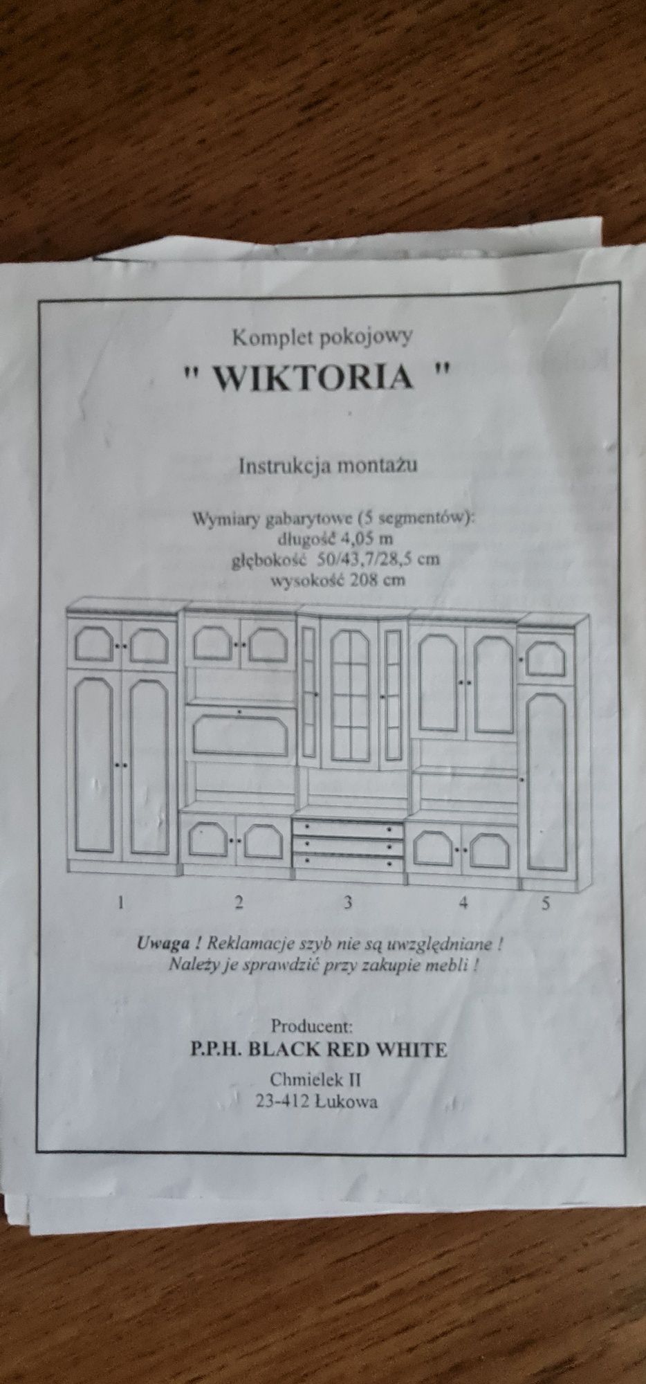 Regał, meblościanka z szafą ,BRW Wiktoria