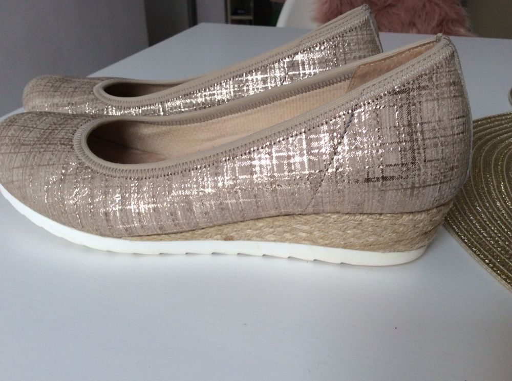 GABOR czółenka damskie espadryle 37 / 38 gold style