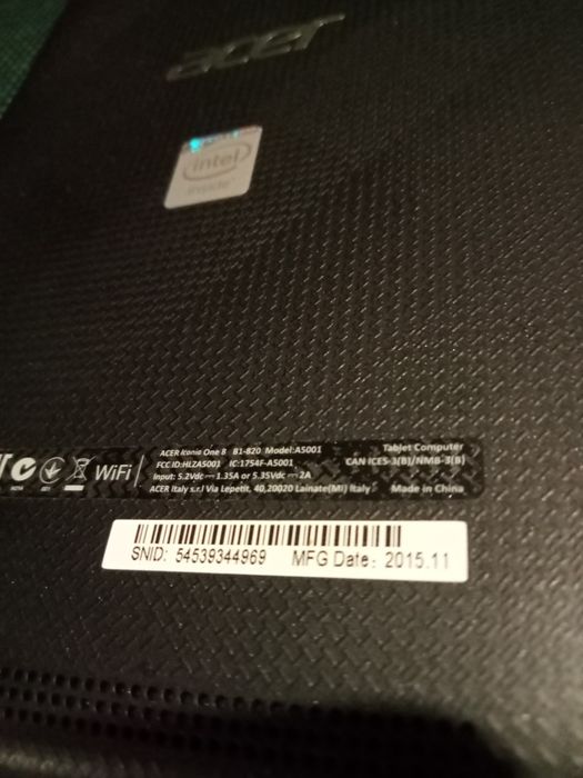 Acer Iconia One 8 B1-820,пам'ять 1/16/32, Android 5,екран 8"IPS,