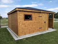 Domek narzędziowy 2w1  z drewutnią Jeżyk 4m x 4m