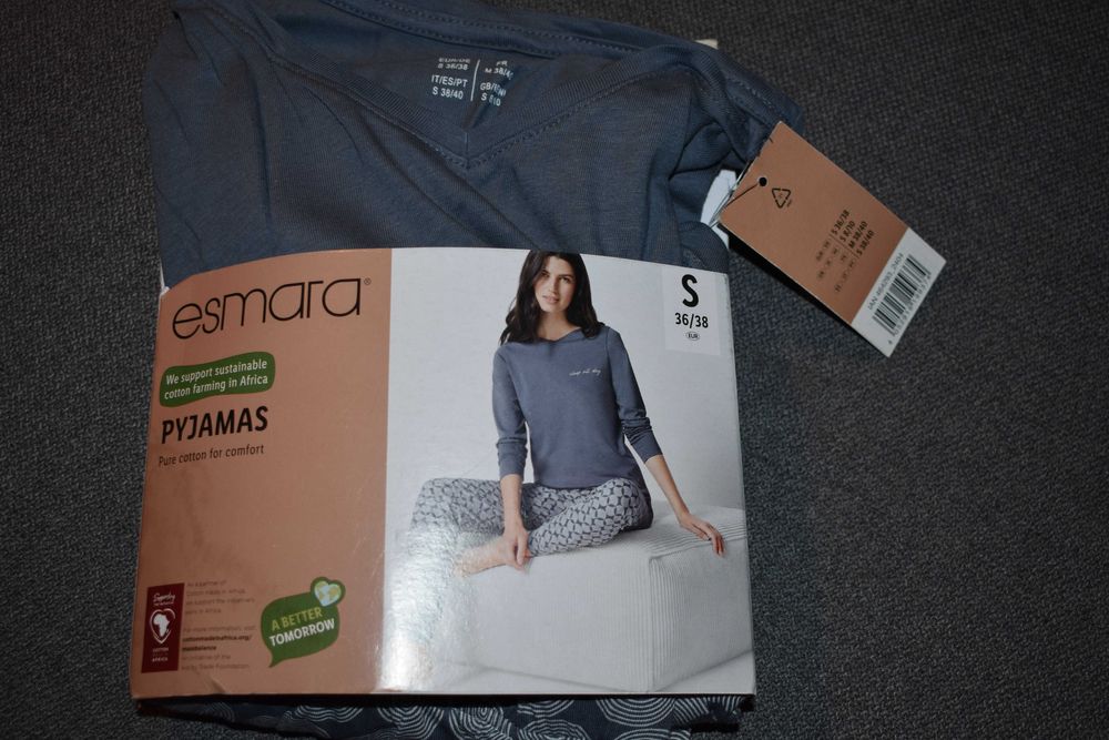 Nowa piżama z długim rękawem Esmara Lidl 36/38 rozmiar S