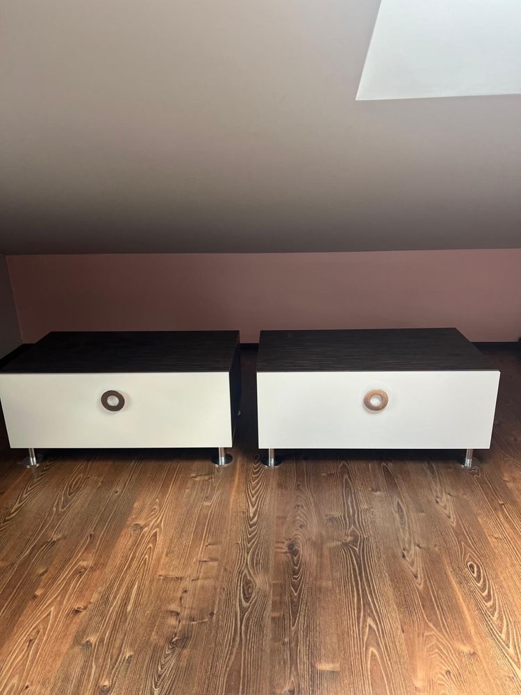 Biurko + 2x szafka RTV Black Red White