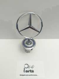 Emblema símbolo logotipo estrela de capô Mercedes Com legenda Azul