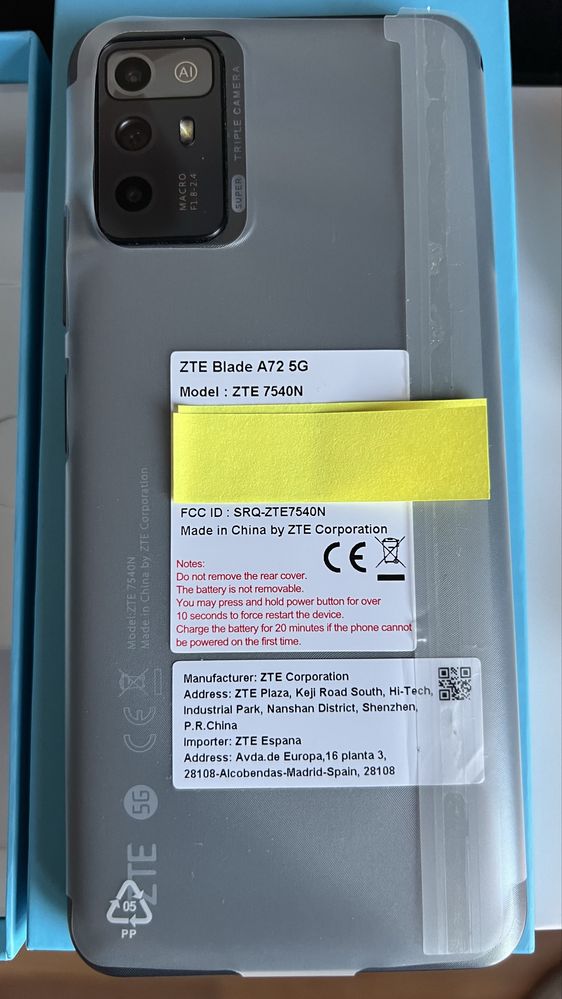 Smartphone ZTE Blade A72 5G