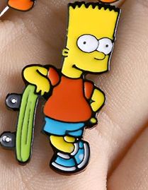 детский значок мультфильм СИМПСОН БАРТ SIMPSON BART на закрутке брошь