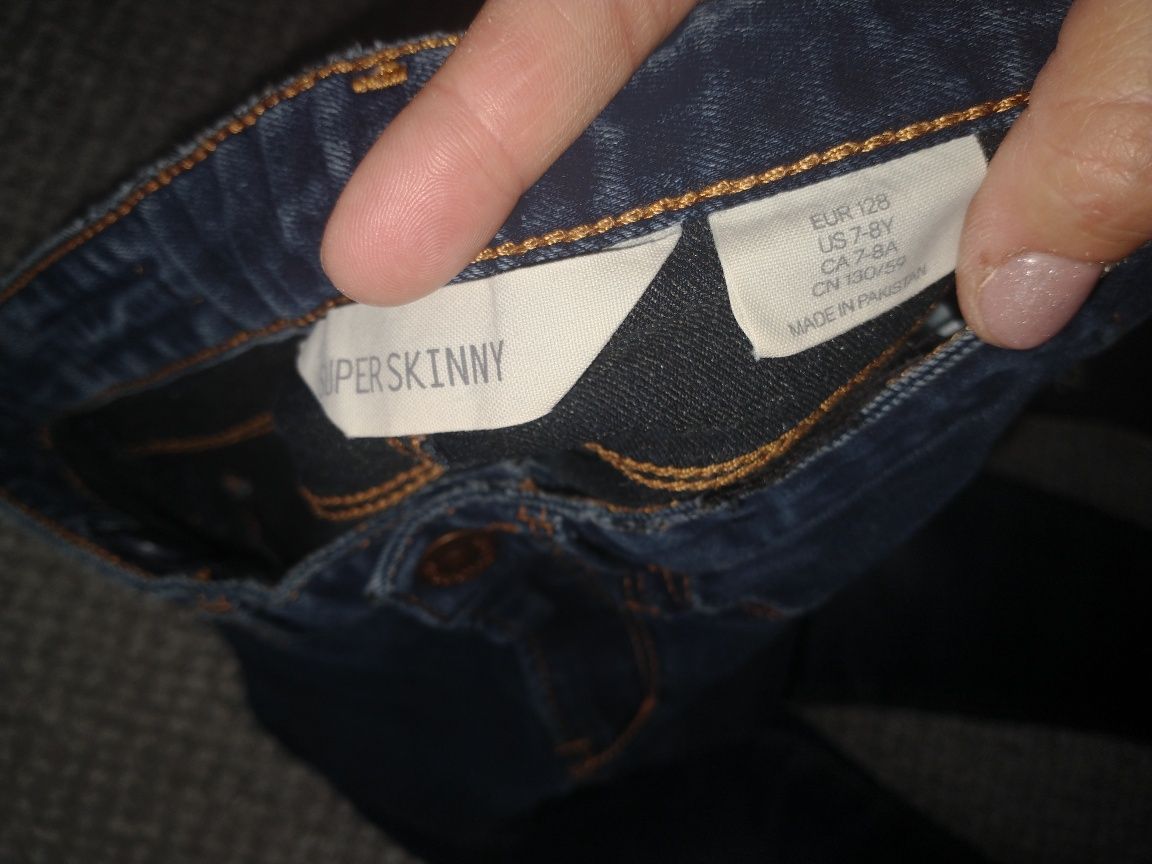Spodnie spodenki jeansowe H&M 128 Super Skinny
