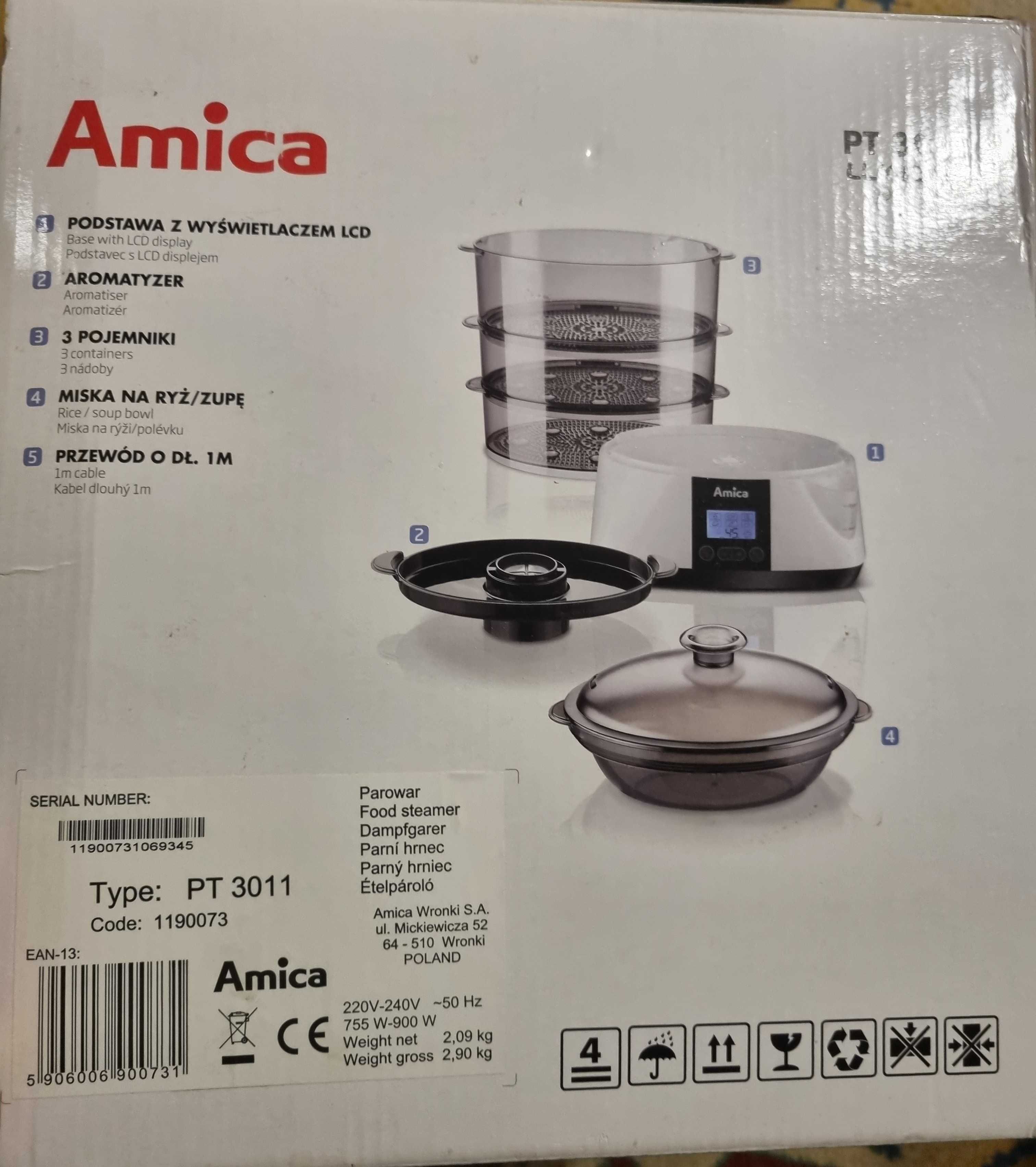 Parowar Amica PT3011 LUNARIS, b.dobry stan, kilka razy użyty, okazja!