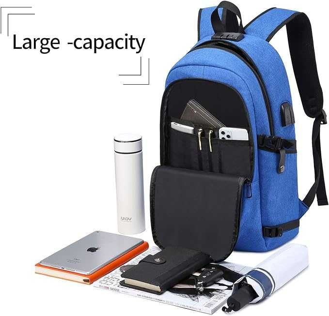 Plecak na laptopa WENIG 15,6 " niebieski antykradzieżowy