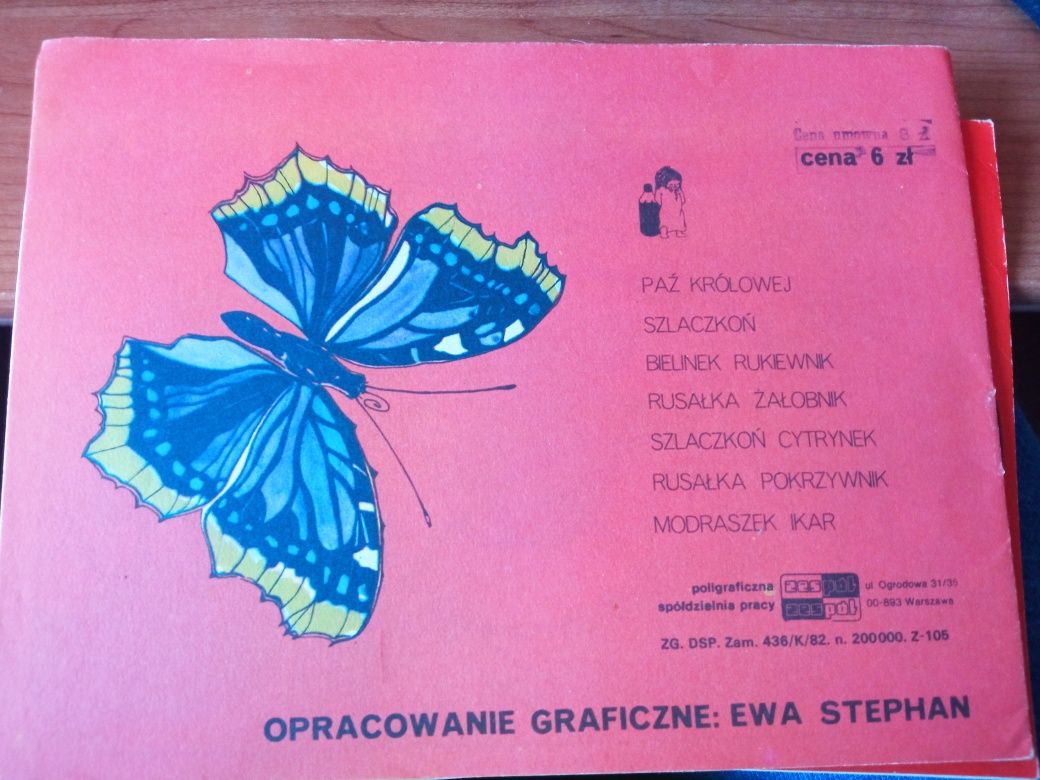 UNIKAT!! Malujemy motyle - Komplet kolorowanek z 1979 roku