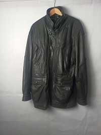 Ciemno zielona kurtka skórzana leather jacket vintage