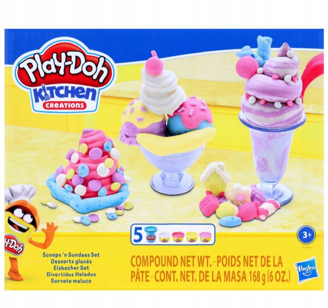 Play doh Mega fajny zestaw kuchnia deser lodowy, nowy na prezent, lody