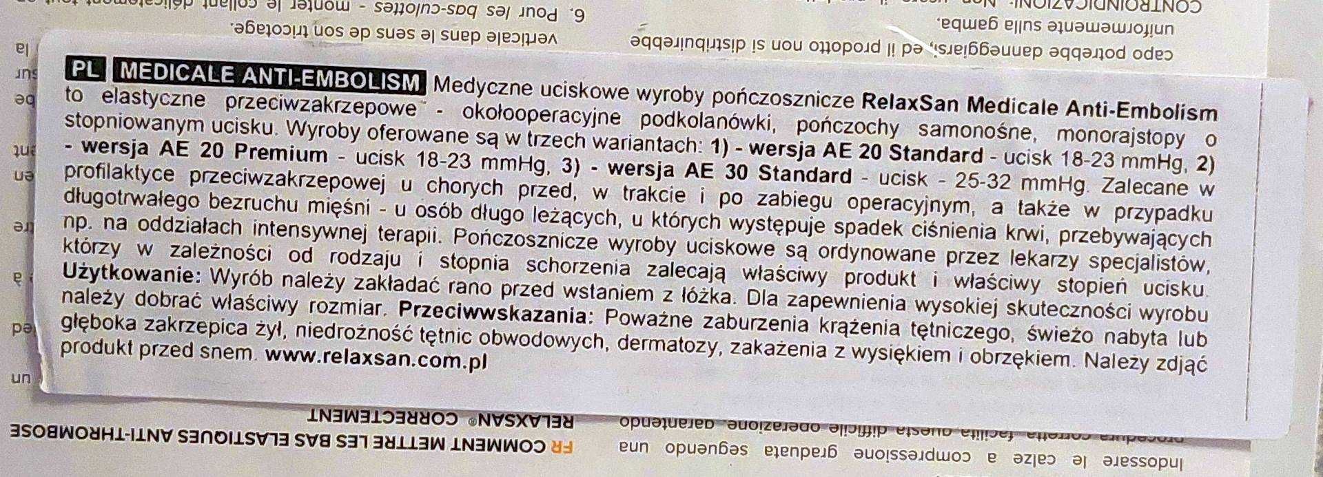 Pończocha samonośna przeciwzakrzepowe RelaxSan Antiembolism 1 szt.