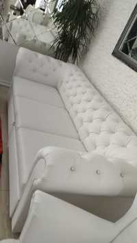 Sofa glamour z fotelem
