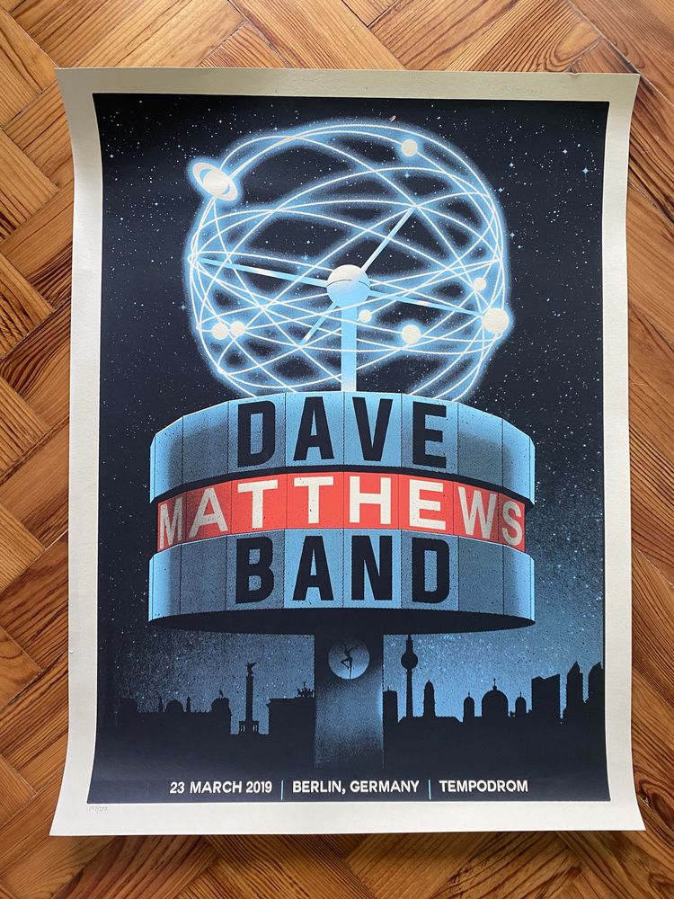 Poster numerado Dave Matthews Band, Berlim, 2019