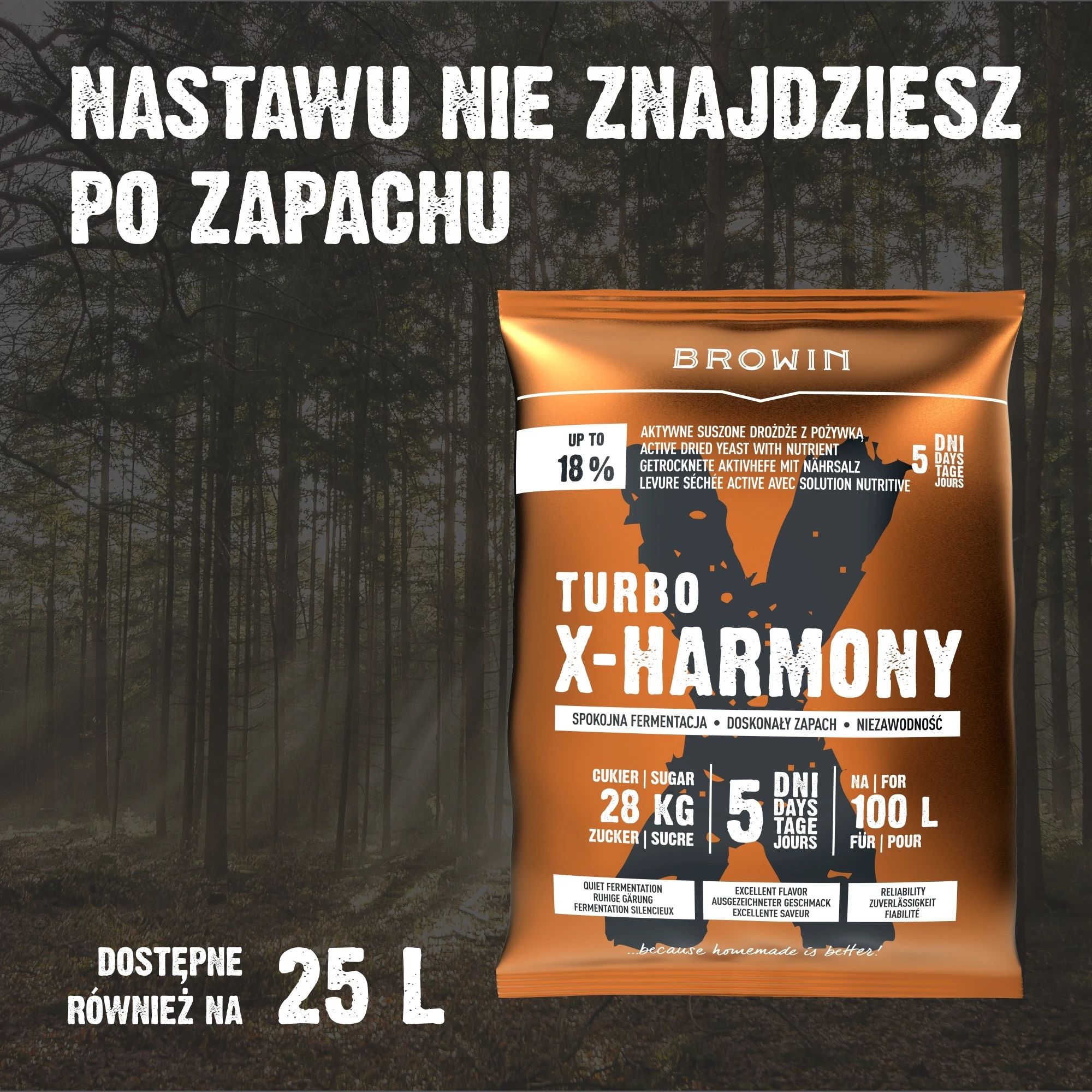X-HARMONY drożdże gorzelnicze TURBO 18% na100L x 10szt