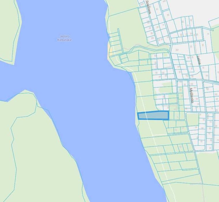 działka w pierwszej linii brzegowej widokiem na jezioro w lesie Mazury