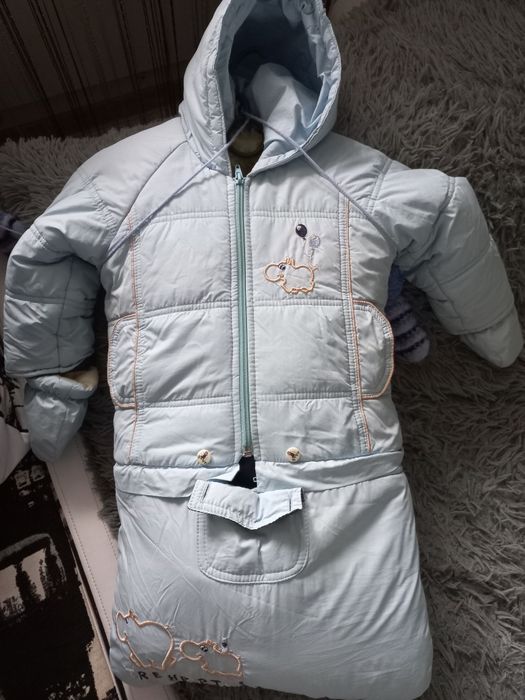 Зимній дитячий комбінезон Трійка 3 в 1 (куртка, конверт та комбінезон)