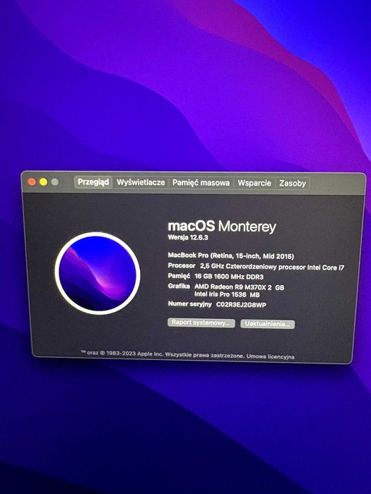 Macbook Pro Retina A1398 - Radeon Pro R9