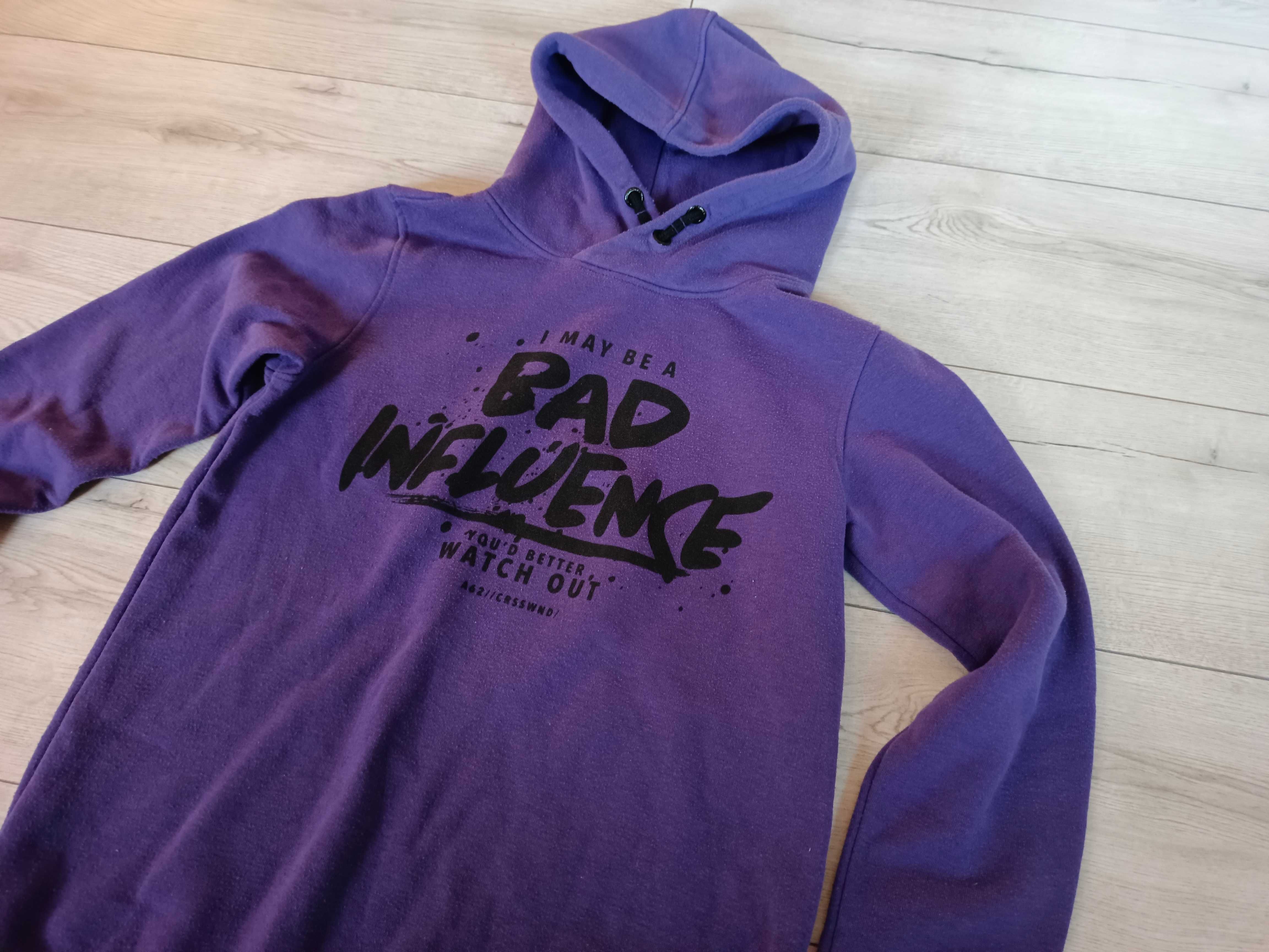 Bluza chłopięca  BAD INFLUENCE rozm. 158/164 fioletowa stan bdb-