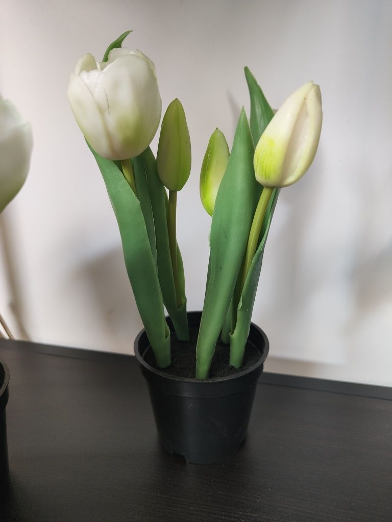 Tulipany w doniczce- sztuczne kwiaty