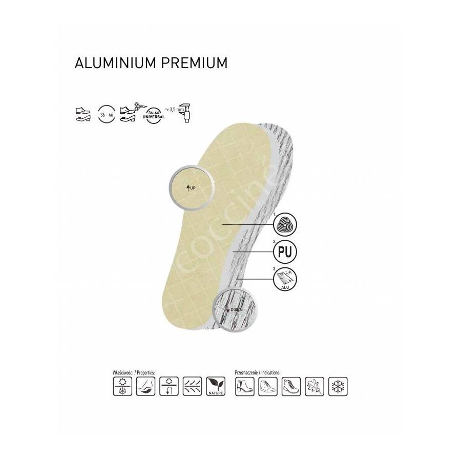 r.40 - Zimowe wkładki do butów Coccine Aluminium Premium