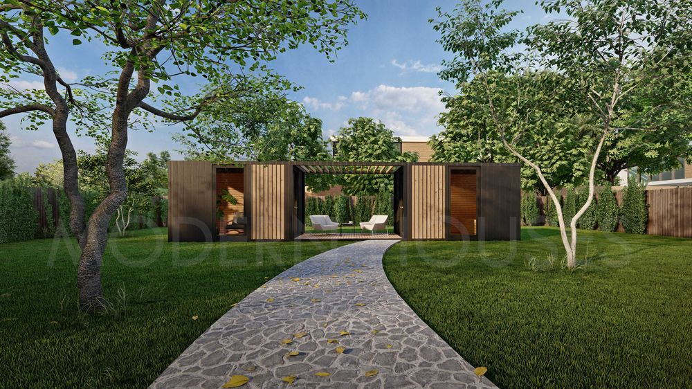 Sauna+Relaks+Taras - System Modułowy - Domek i Sauna