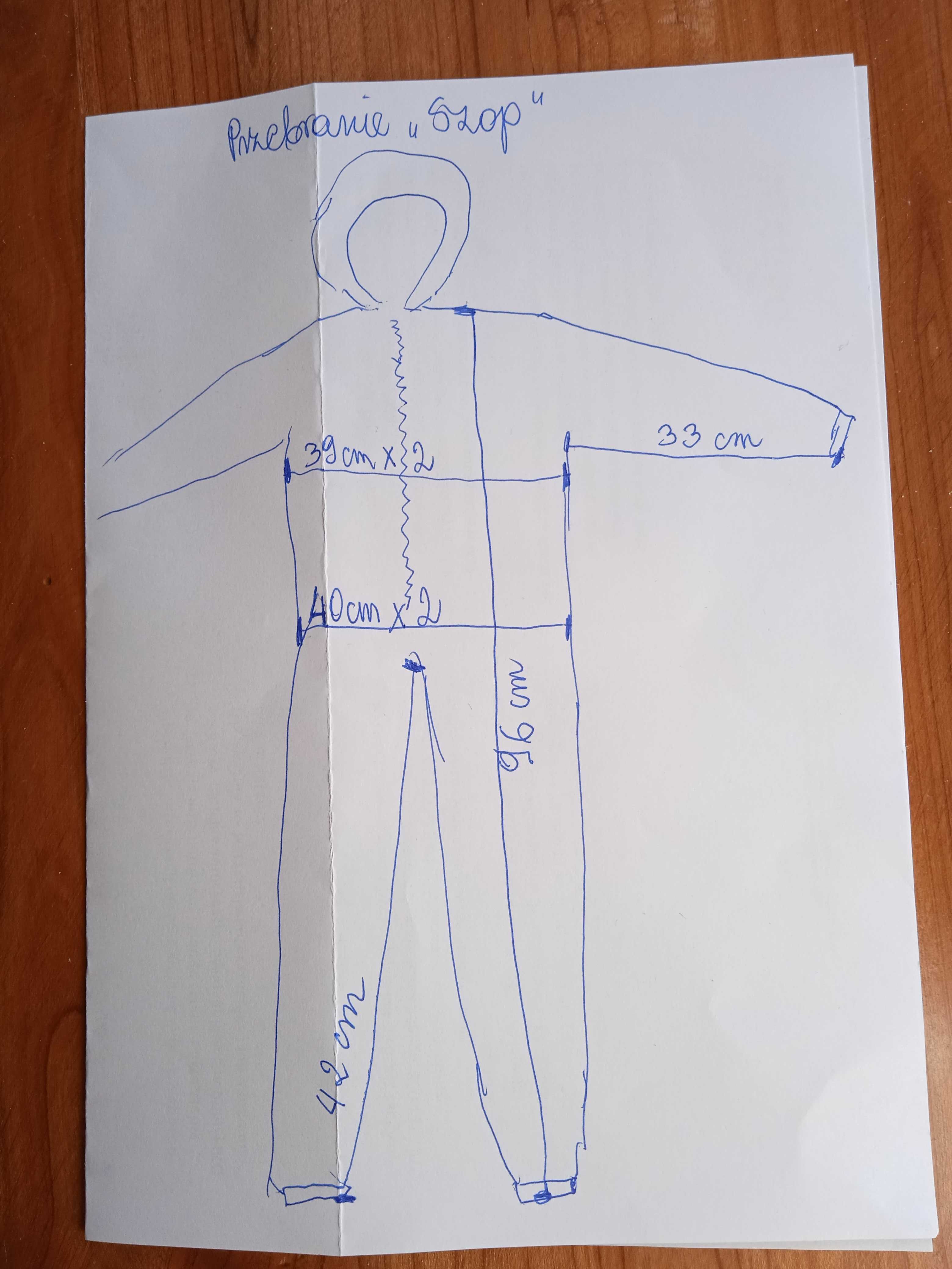 Szop 6 lat; jenot, rys wymiarów, przebranie strój kigurumi