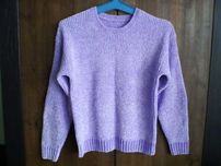 Sweter zestaw 2 szt. ecru / jasnobeżowy i fioletowy XS