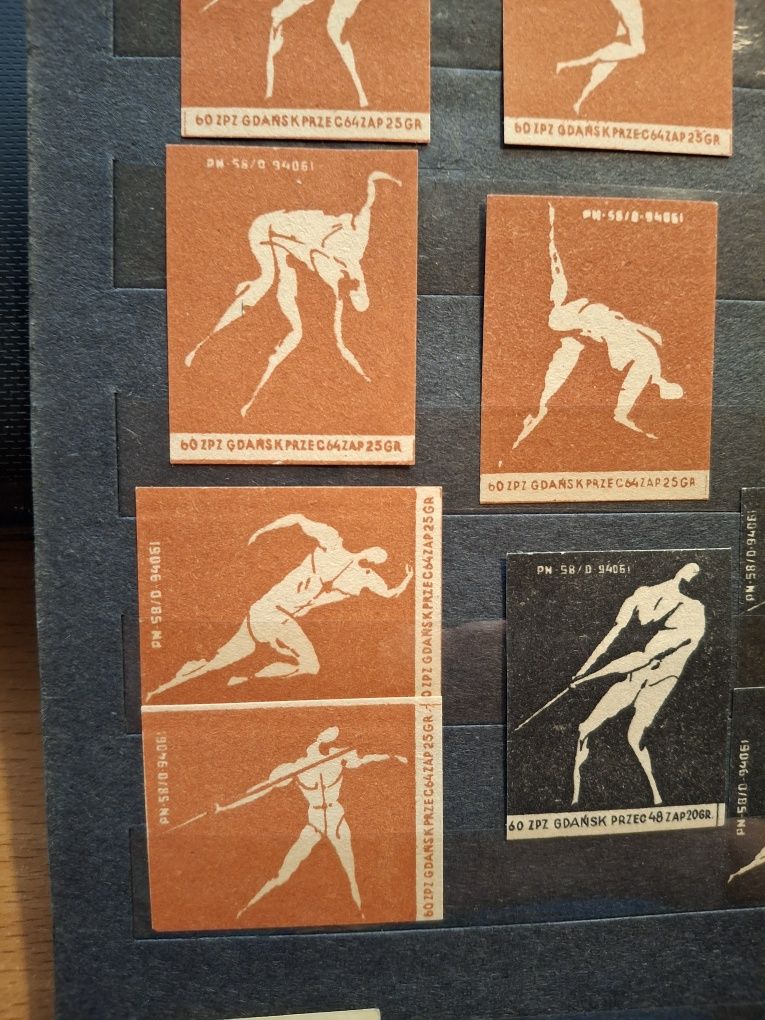 Etykiety zapałczane PRL  Olimpiada Rzym 1960 Kolekcjonerskie