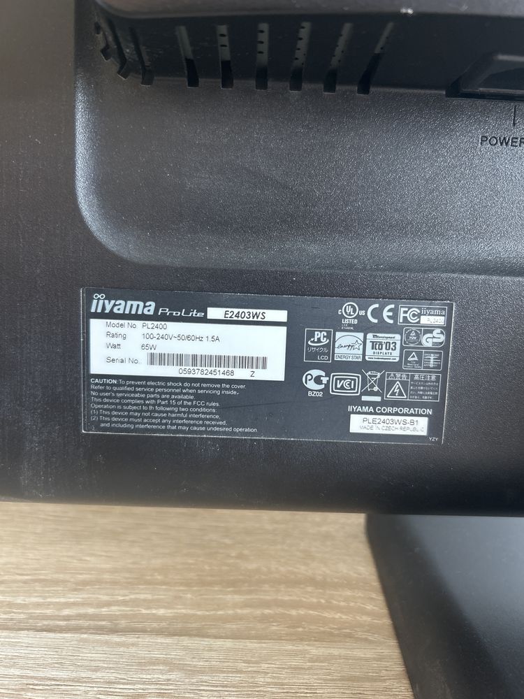 Monitor iiyama ProLite E2403WS głośniki 24 cale