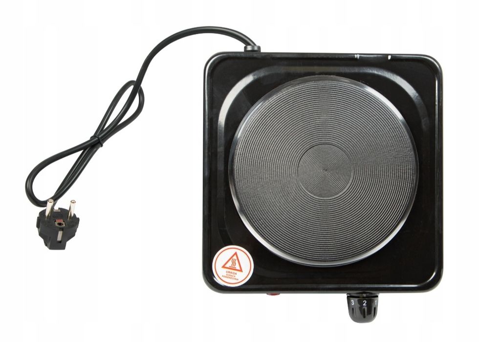 Kuchenka elektryczna jednopalnikowa czarną lub  Biała 1000 W