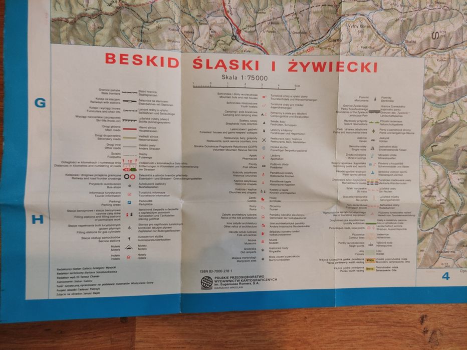 Beskid Śląski i Żywiecki mapa turystyczna