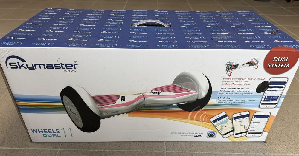 Elektryczna deskorolka SKYMASTER Wheels 11 Dual System Biało-różowy