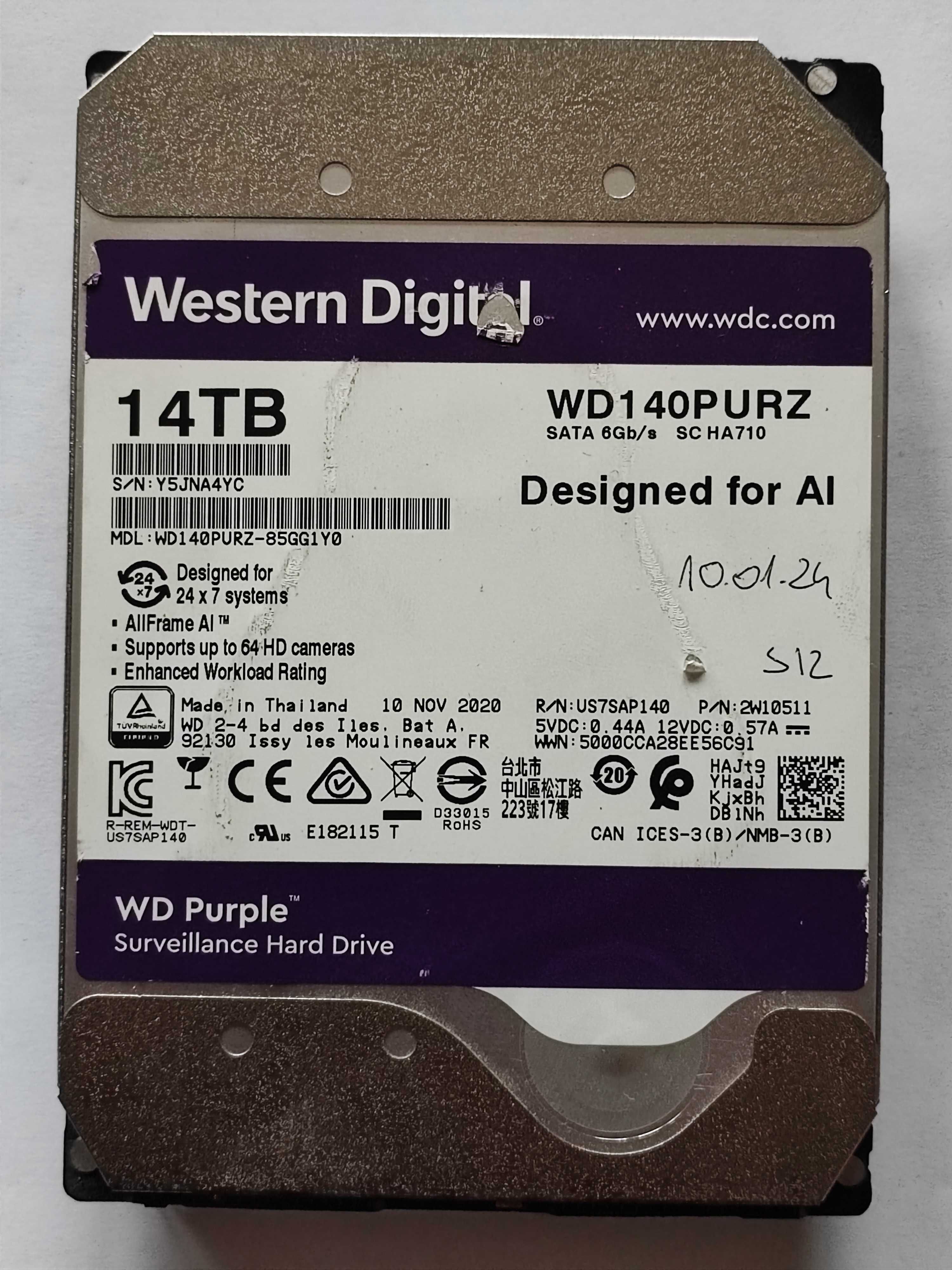 Dysk Twardy WD 14TB Purple