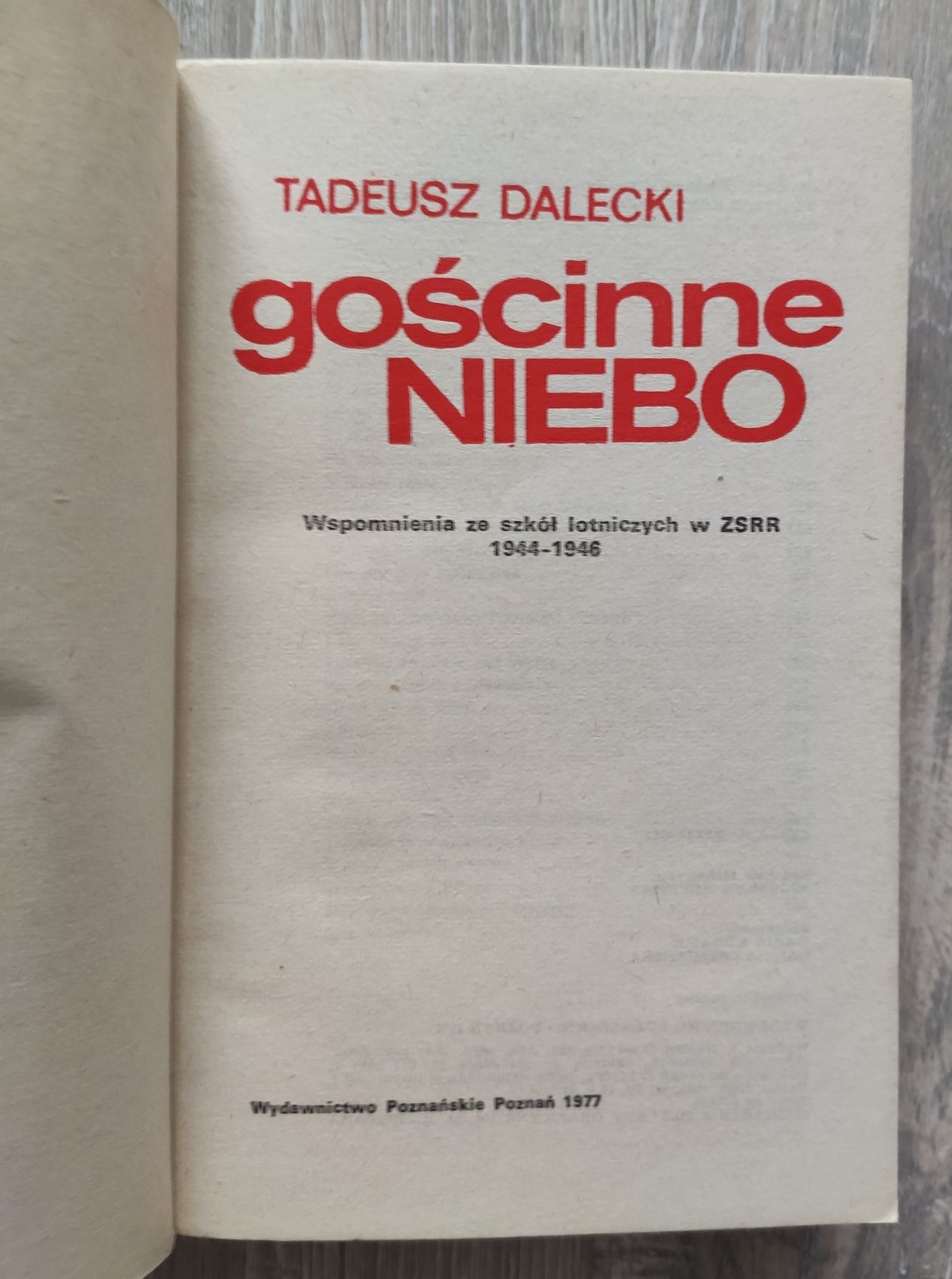 Gościnne niebo Tadeusz Dalecki