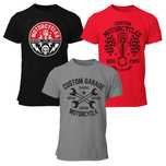Koszulka męska ZESTAW 3 sztuki MOTOCYKLOWE komplet 3pak T-shirt