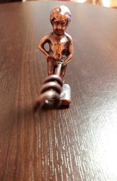 Korkociąg do otwierania wina mosiężny antyk