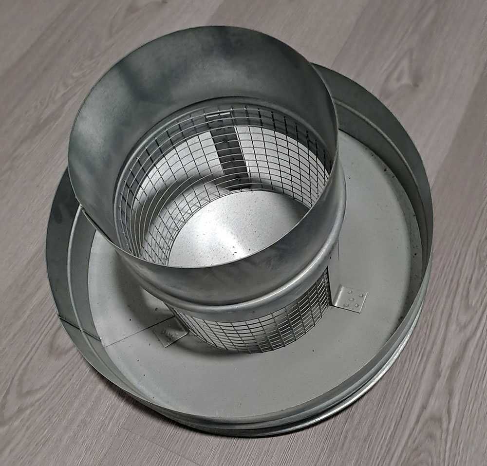 chapéu galvanizado de chaminé, diâmetro 200