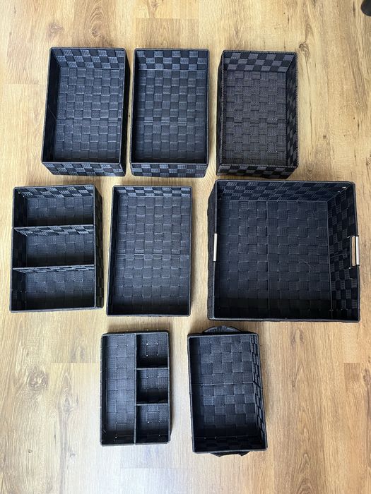 Kosze pudełka tkane do przechowywania organizacji zestaw