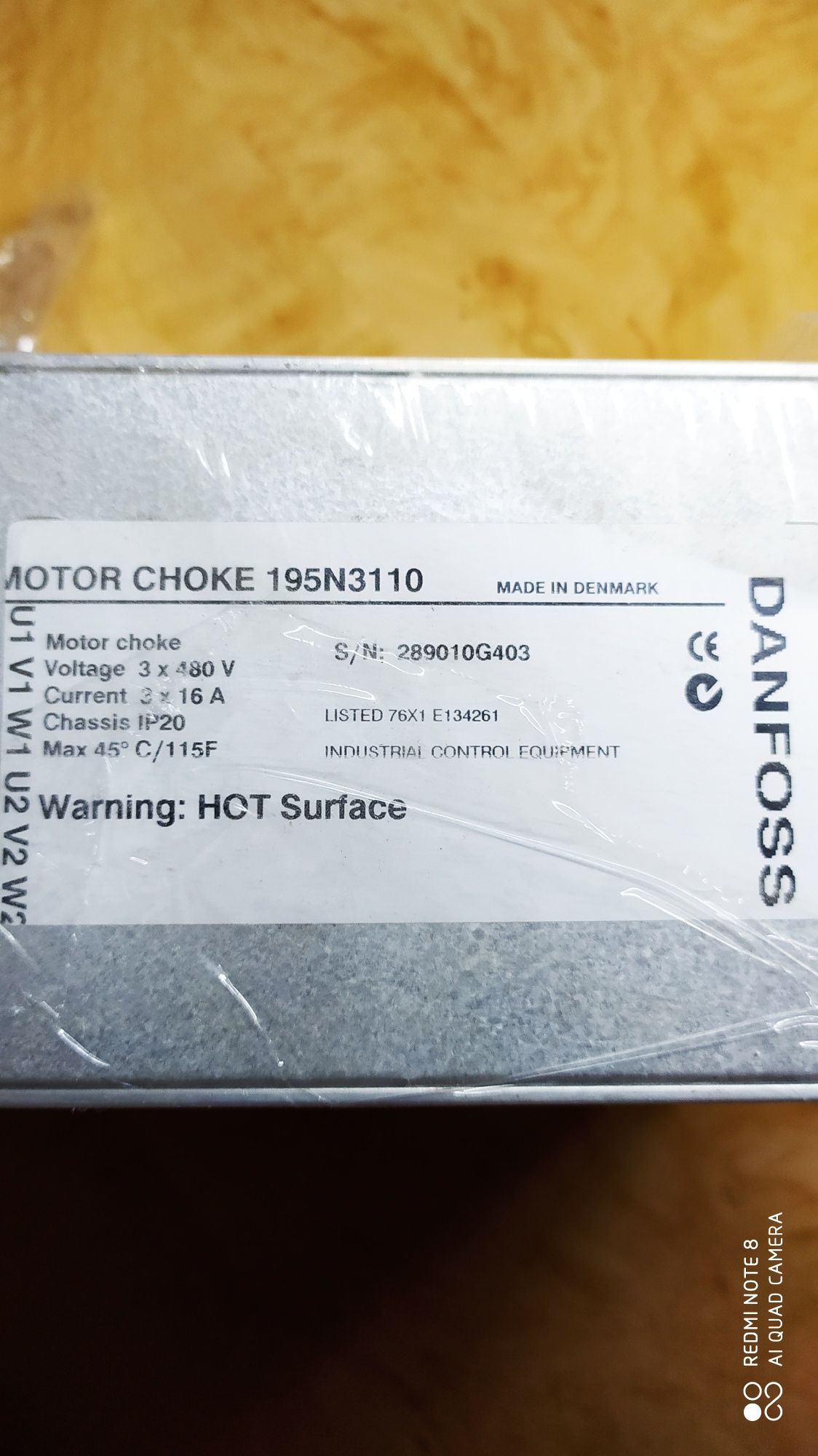 Радіатор Danfoss.  MOTOR  CHOKE. 195  номер 3110.  S/N 289010G403. Нов
