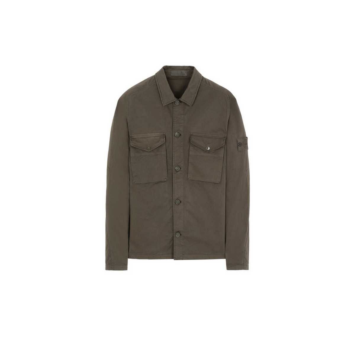 Куртка-сорочка STONE ISLAND 123F2 Ghost Piece Over Shirt Khaki