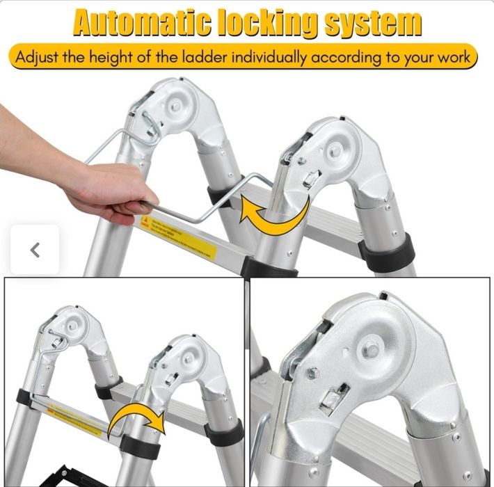 Escada telescópica 2,5m X 2,5m até 5m