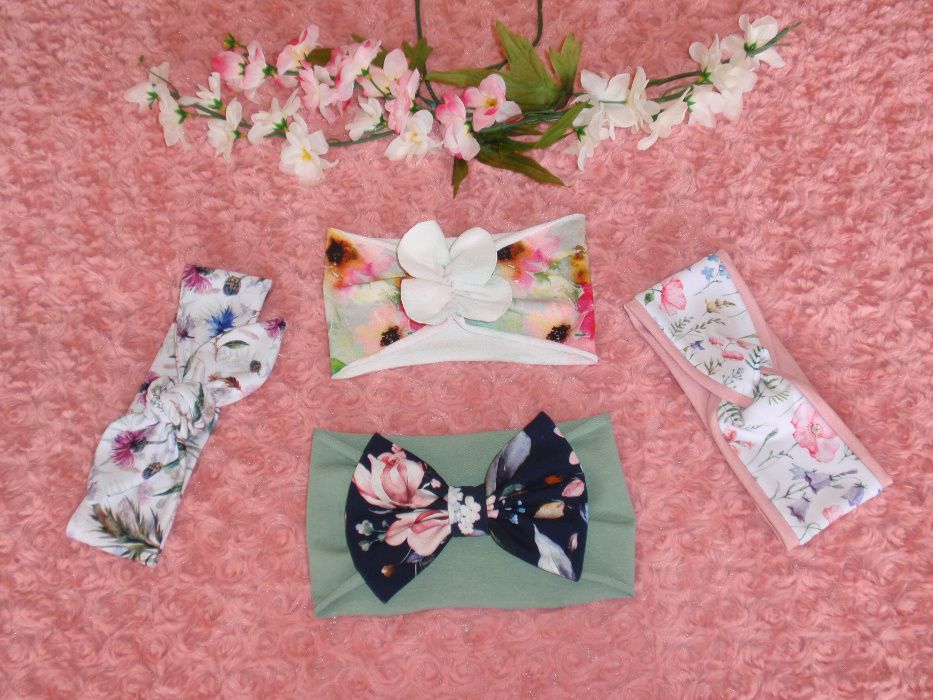 Szeroka opaska na głowę dziecięca ~~ turbanowa ~~ hand made