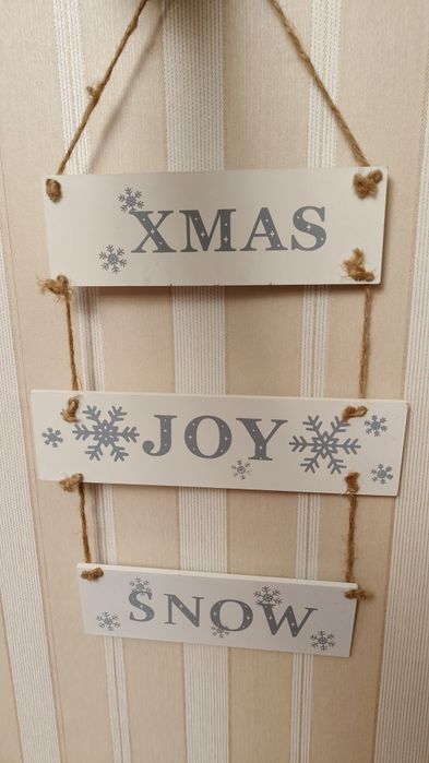 Zestaw 2 drewnianych zawieszek świątecznych