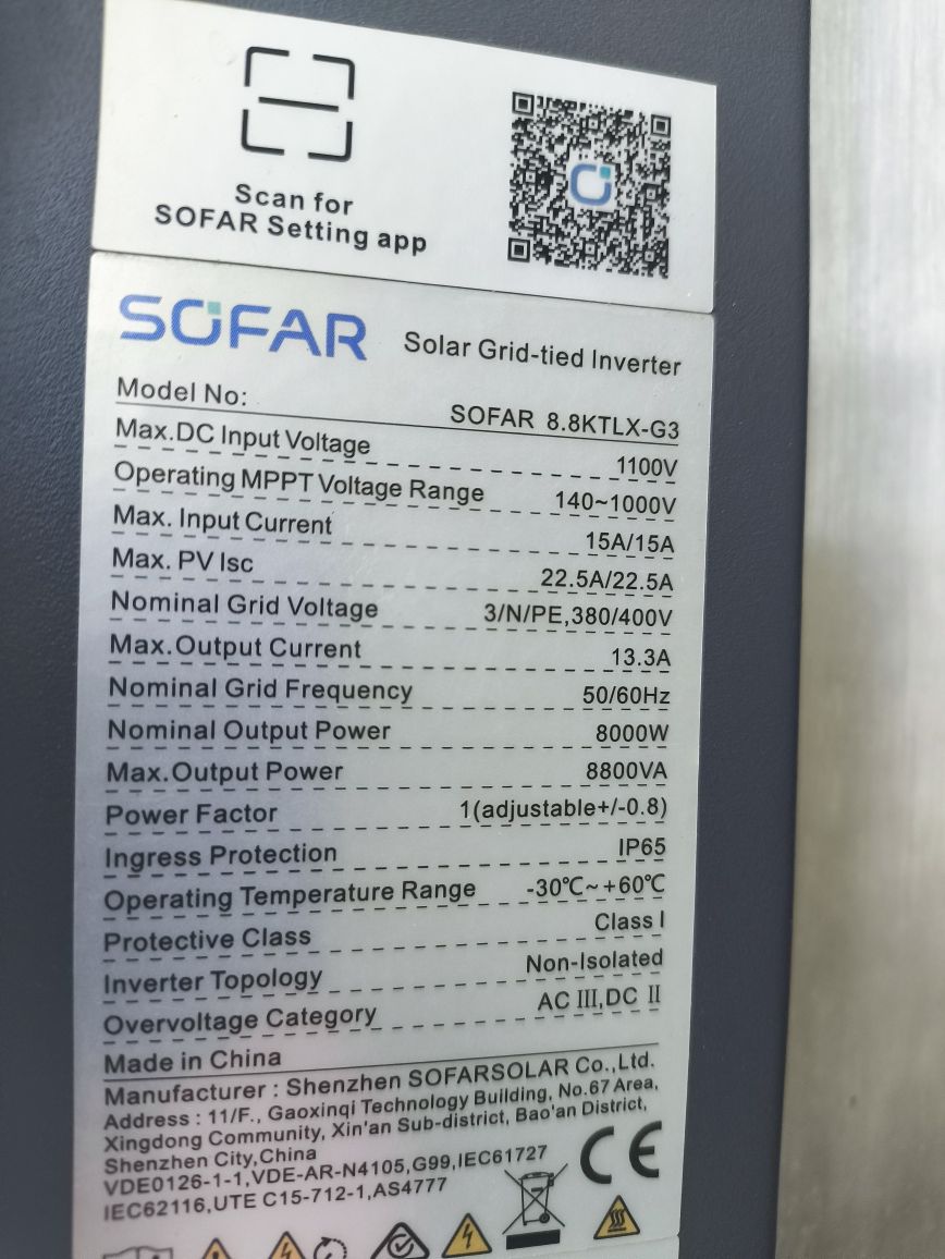 Falownik Inwerter Sofar Solar 8,8 KTLX-G3 3-fazy