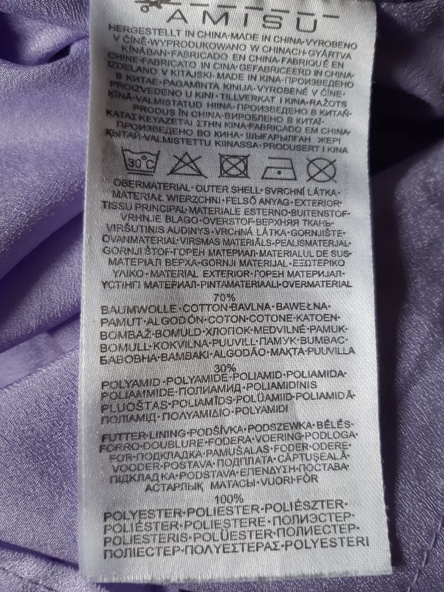 Fioletowa liliowa koronkowa sukienka na ramiączka midi 36/38 S/M